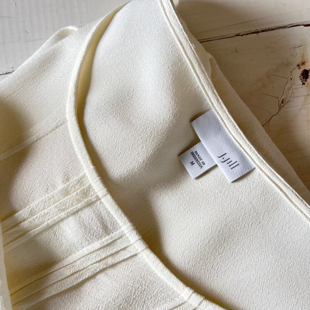 Jill Jill Stuart‎ Cream Pintuck Midi Tunic Dress Size M